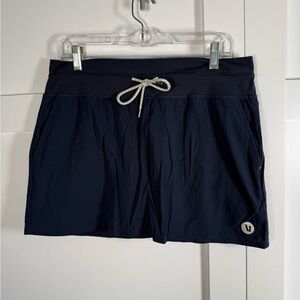 Vuori Dark Blue Skort with Cream Drawstring